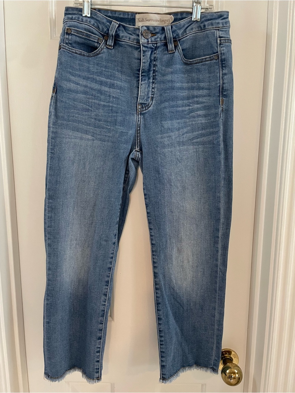 Soft Surroundings Light Blue Cropped Straight Jeans